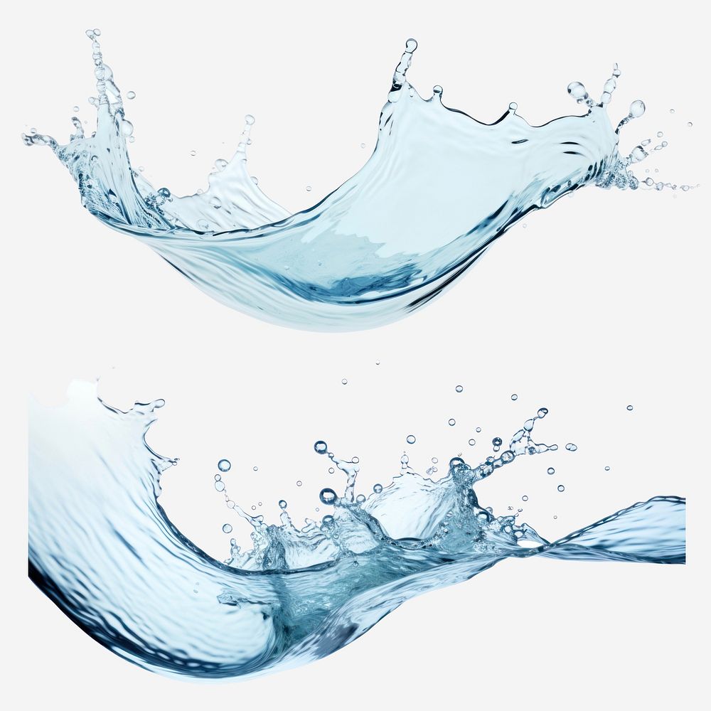 Water splashing design element set psd