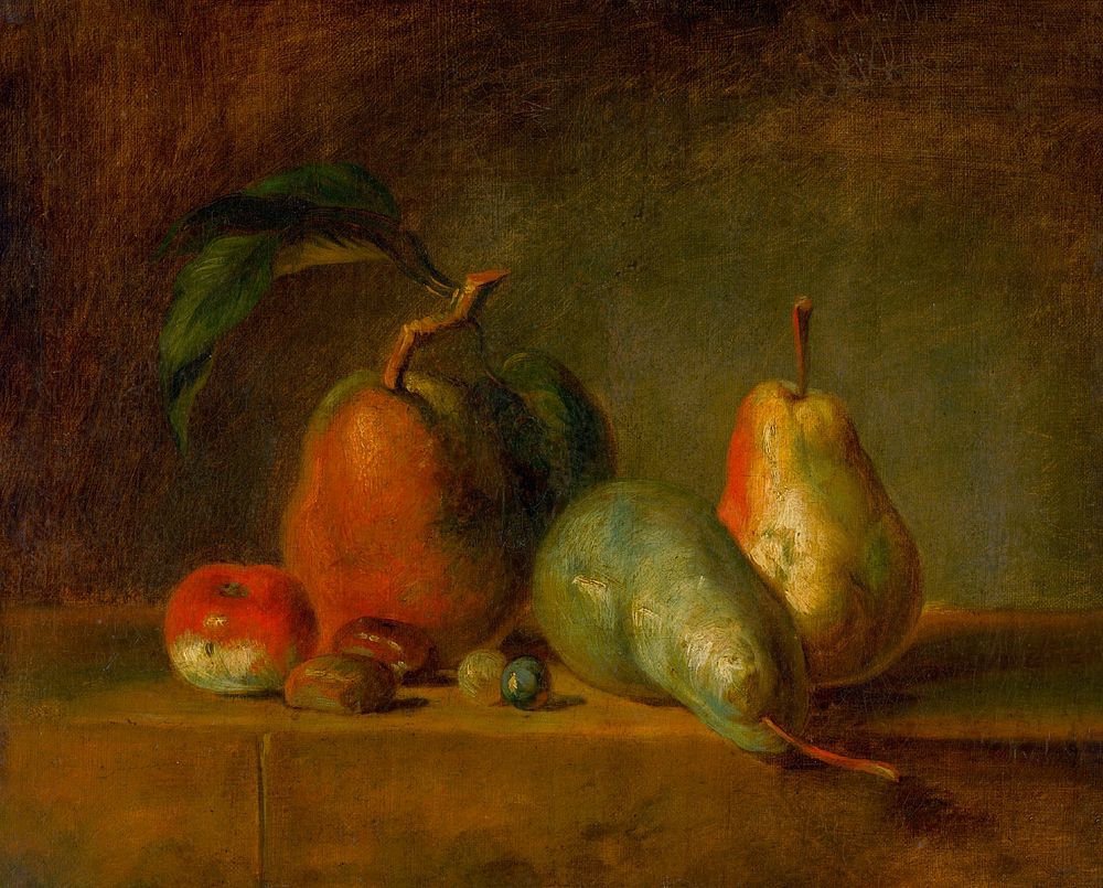 Still life with pears. Original public domain image from Web umenia. Digitally enhanced by rawpixel.