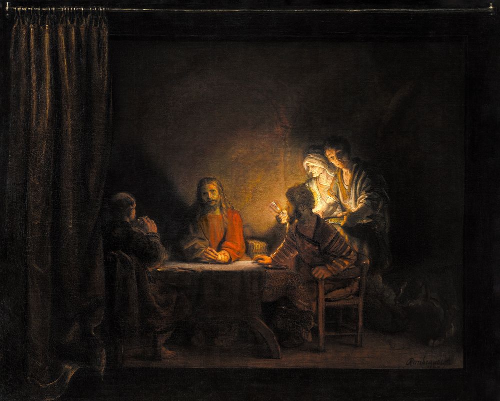 Christ in Emmaus by Rembrandt van Rijn. Original public domain image from Statens Museum for Kunst. Digitally enhanced by…