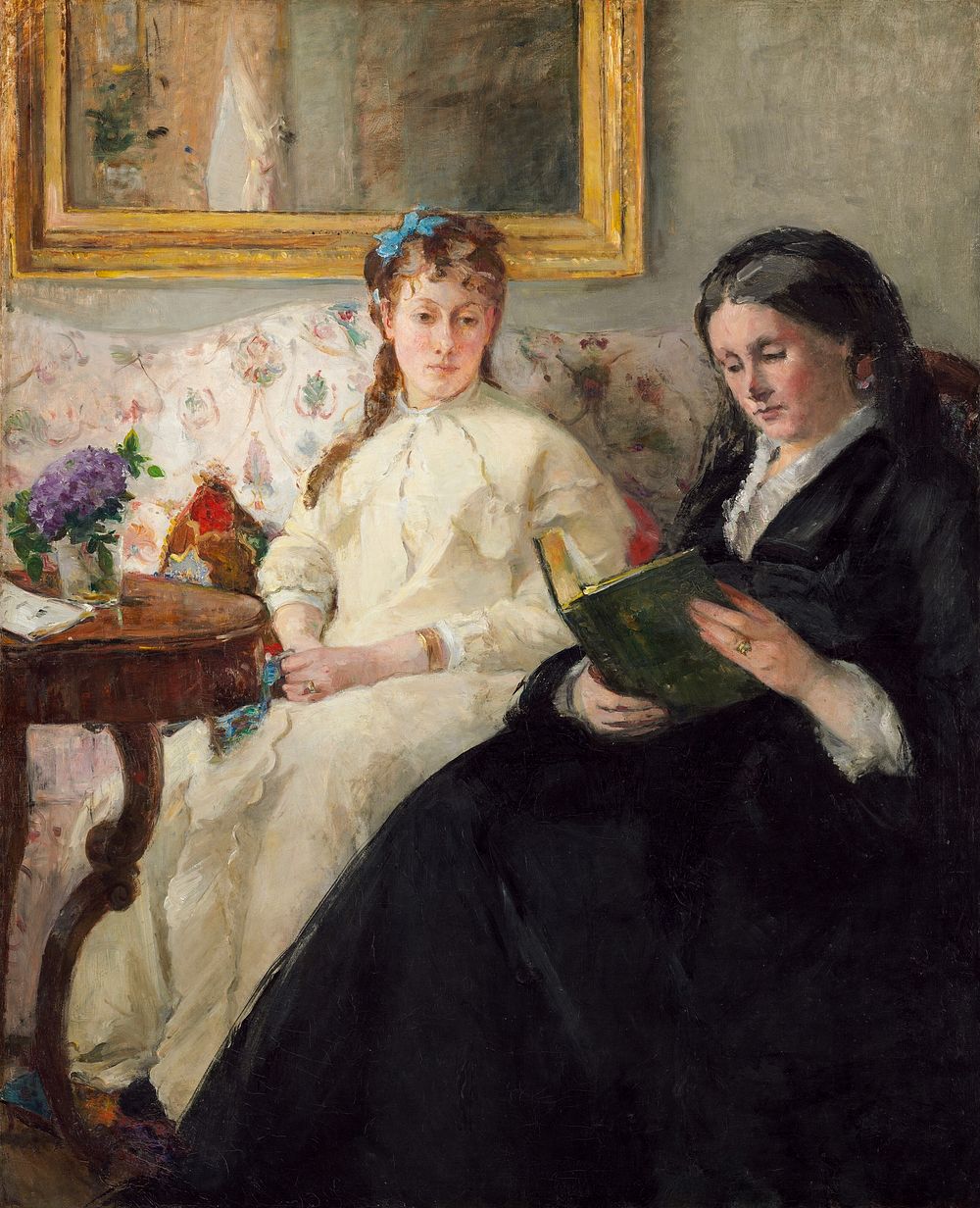 The Mother and Sister of the Artist (1869-1870) painting in high resolution by Berthe Morisot.  Digitally enhanced by…