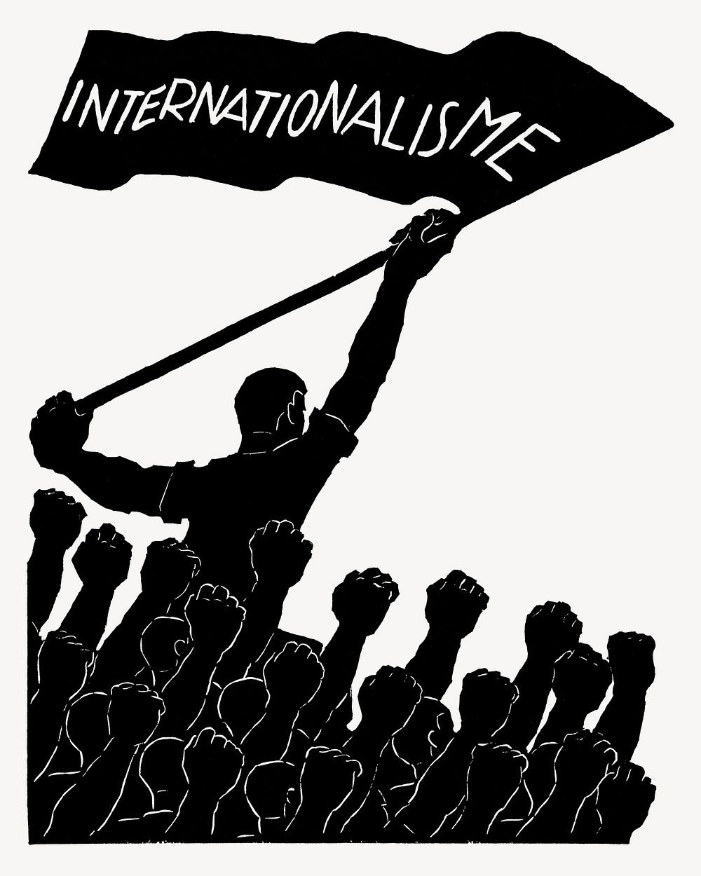 Internationalisme tegenover Nationaal-socialisme (1933) by Johan van Hell and Collectief Roode Prenten. Vintage psd element.