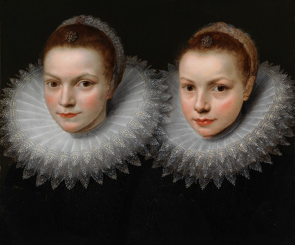 Two sisters, 1610 - 1615, Cornelis De Vos. Digitally enhanced by rawpixel.