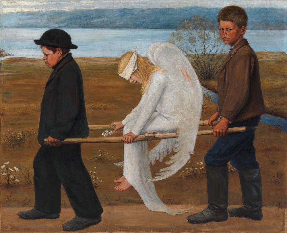 The wounded angel, 1903, by Hugo Simberg. Digitally enhanced by rawpixel.