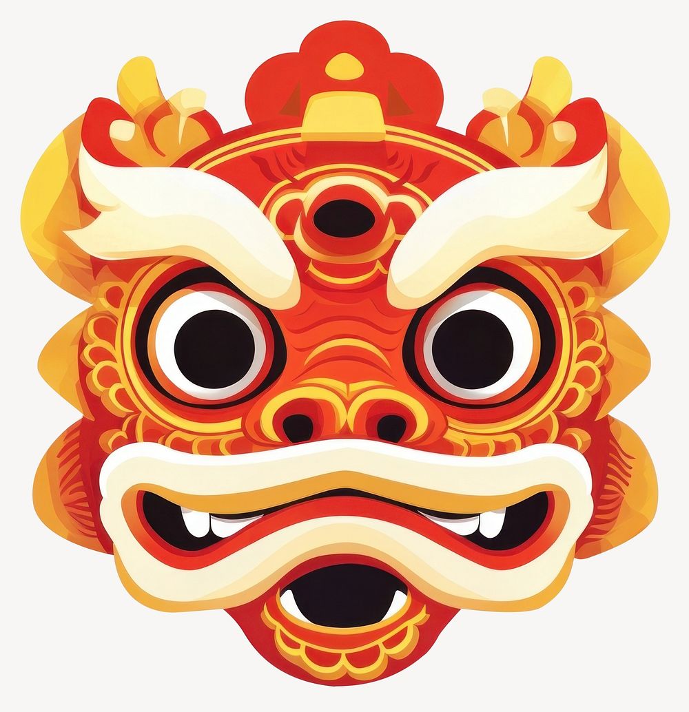 Chinese lion head chinese mask traditional vector