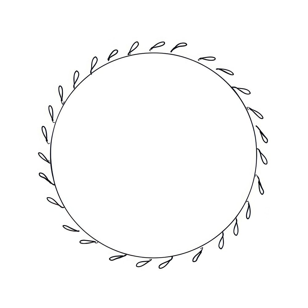 Circle frame with leaves illustration outline leaf.