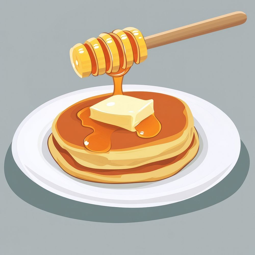 Pancake pancakes honey illustration.