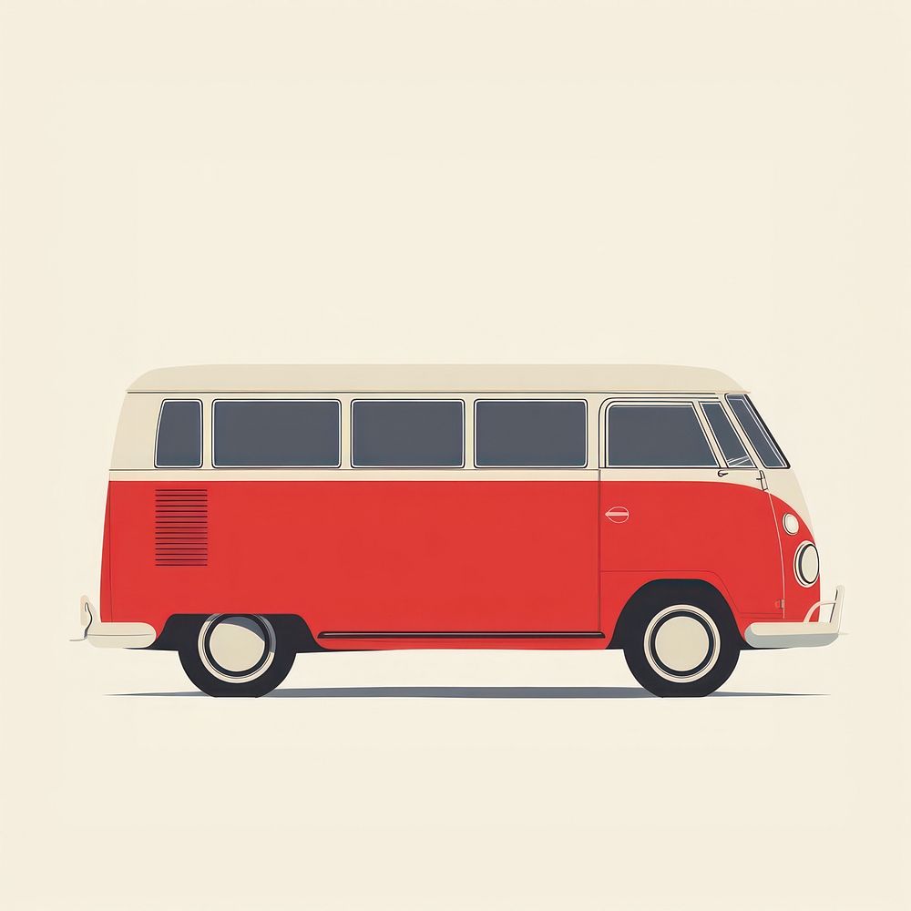 Bus illustration vehicle van.