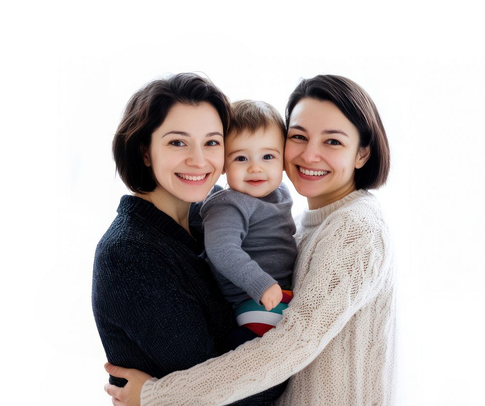 Happy lgbt family portrait photography background.