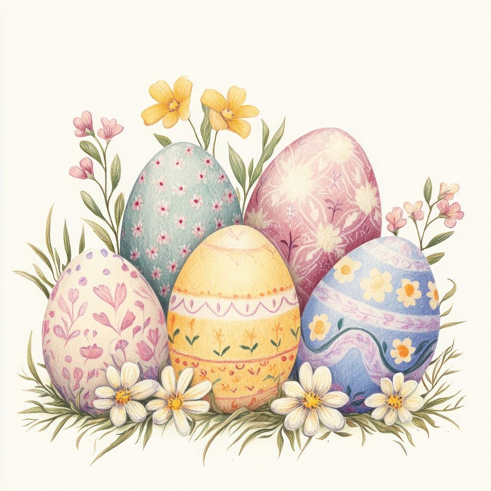 Easter eggs illustration spring celebration.