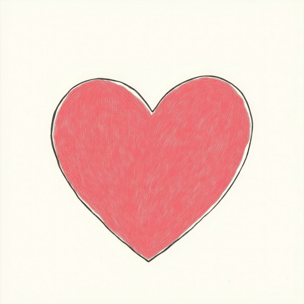 Hand-drawn heart symbol illustration valentine.