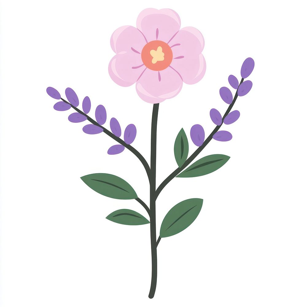 Lavender flower art illustration.