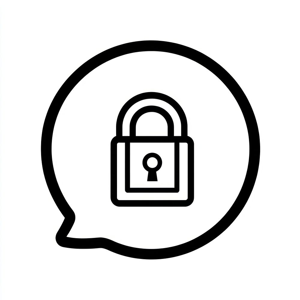 Speech bubble with unlock sign icon communication illustration protection.