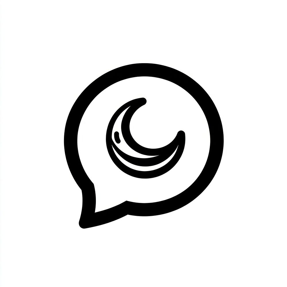 Speech bubble with moon sign icon communication celestial nocturnal.