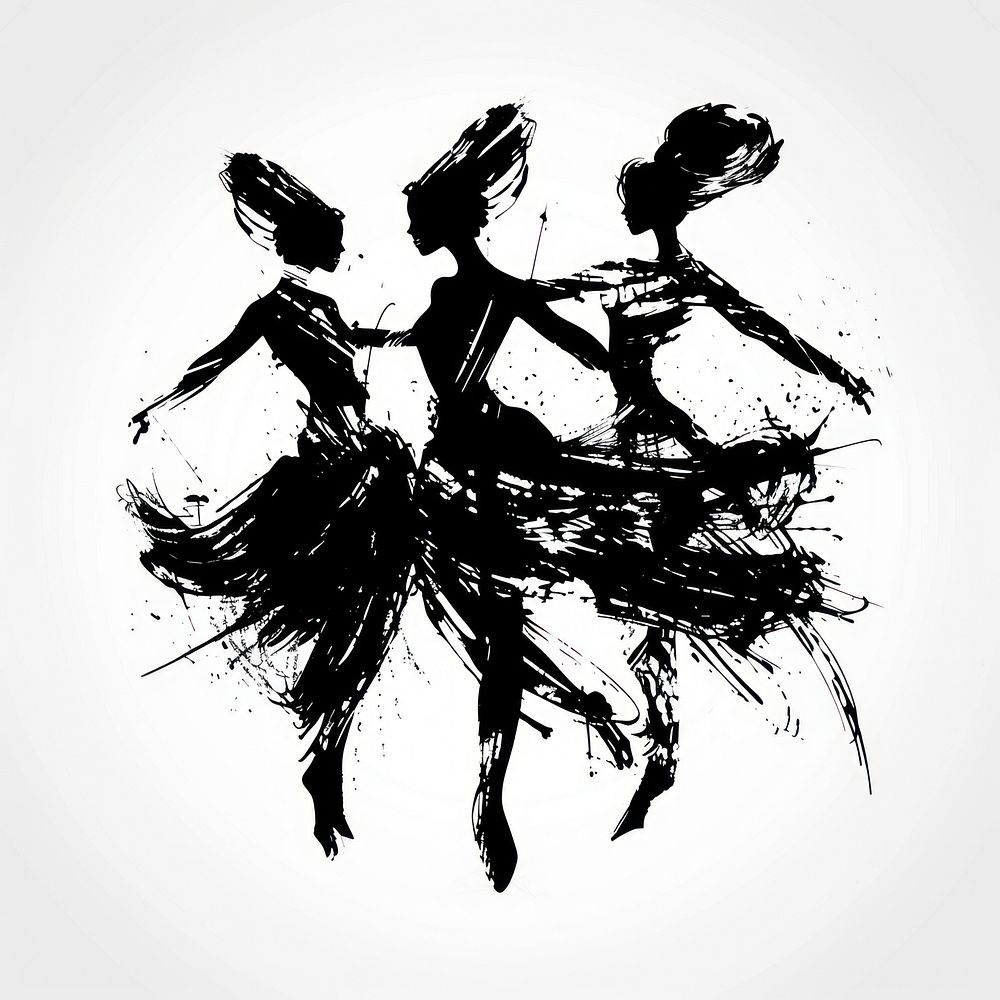 Women dance shape silhouette woman black.