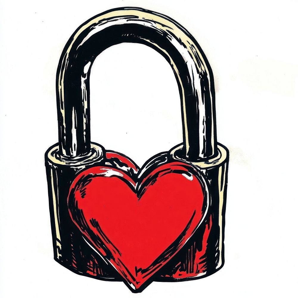 Love Lock illustration symbol lock.