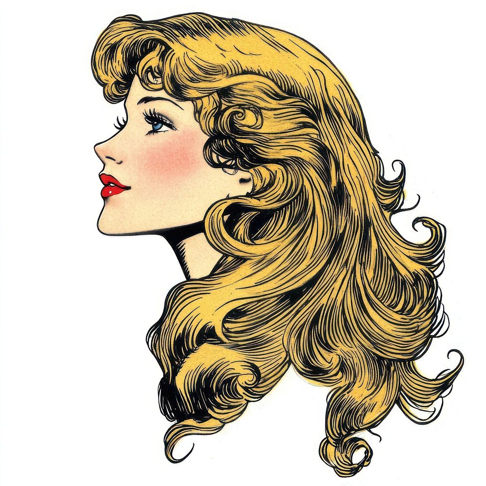 Venus illustration woman hair.