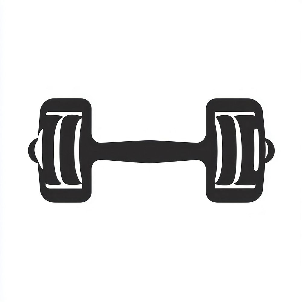 Dumbbell logo icon minimalist exercise fitness.