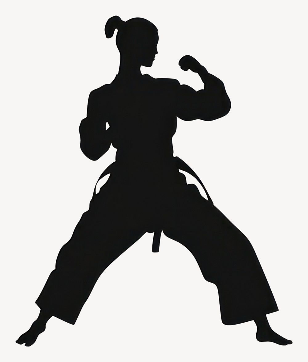 Taekwondo silhouette karate black vector