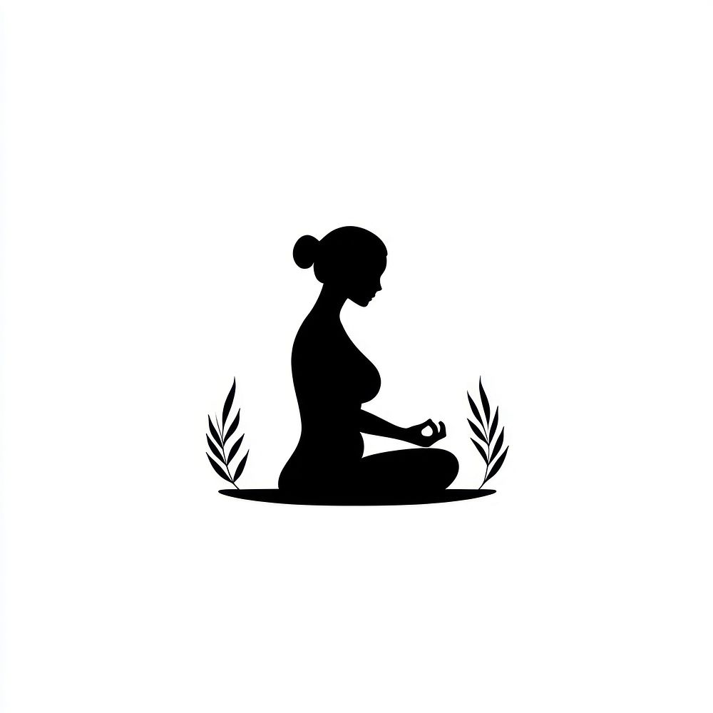 Yoga pose silhouette illustration mindfulness.