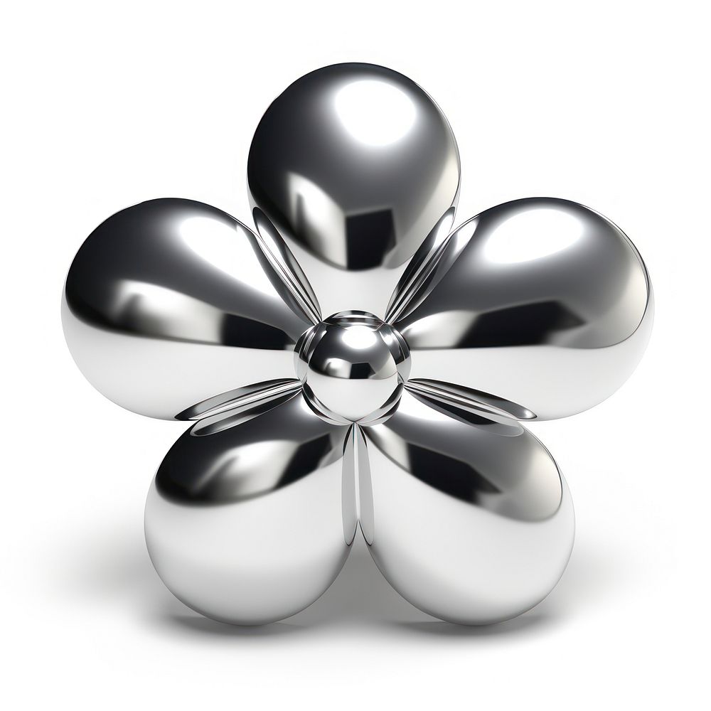 3d solid daisy flower icon contemporary accessories reflective.