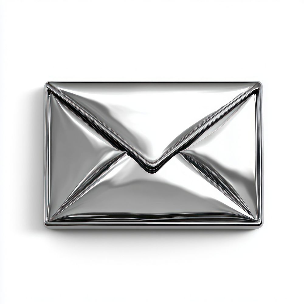 3d solid mail icon illustration accessories reflective.