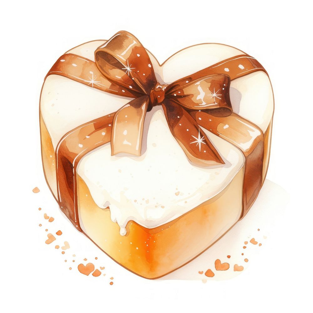 Brown coquette candle illustration dessert ribbon.