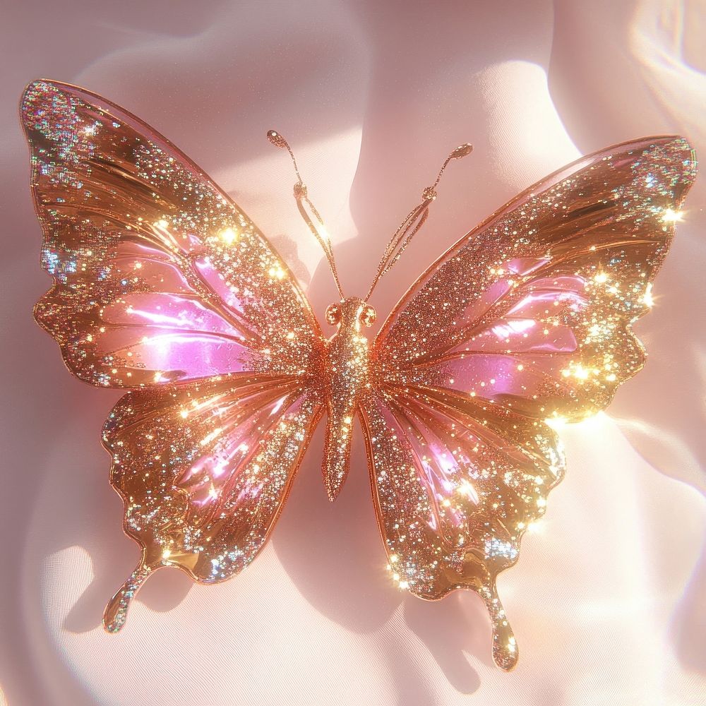 Sparkle butterfly illustration accessories chandelier.