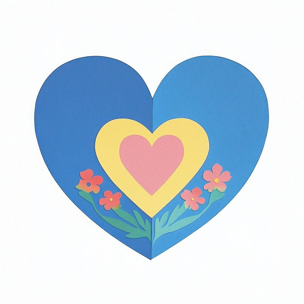 Papercut love letter heart illustration decorative.