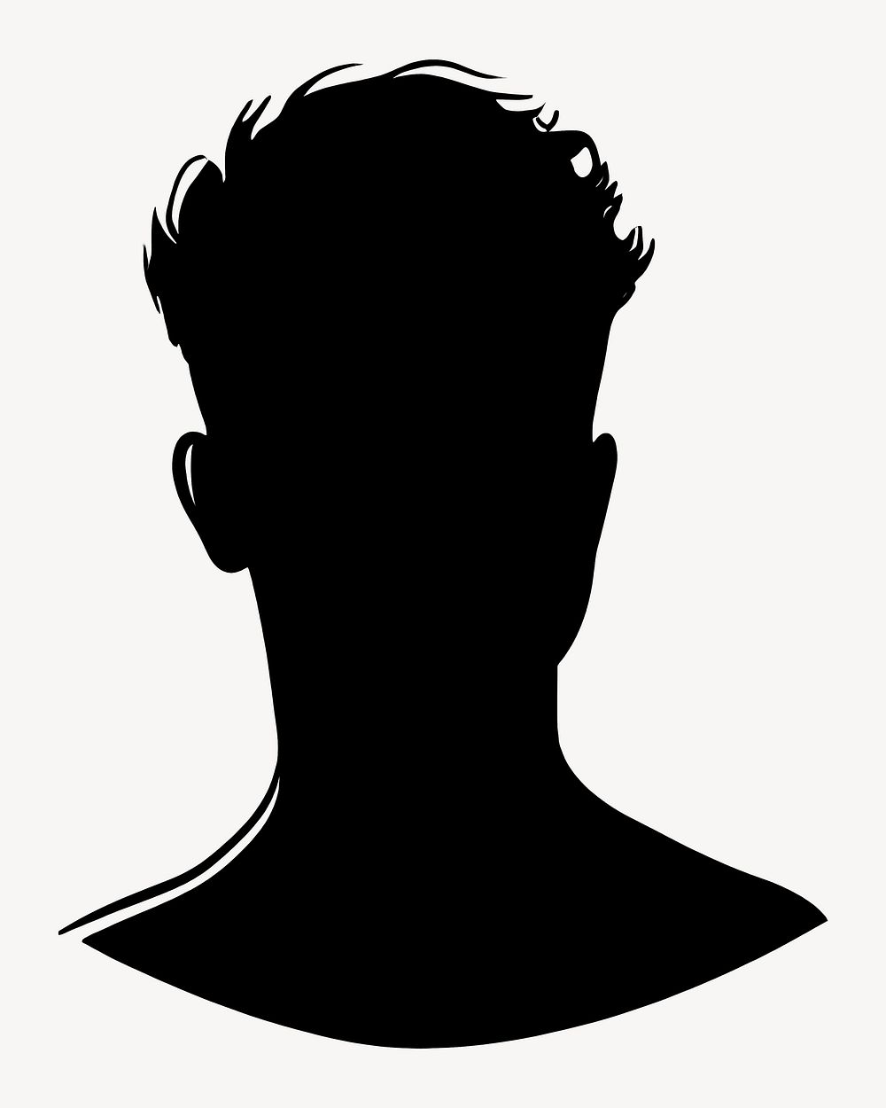 Teenager people avatar silhouette black white vector