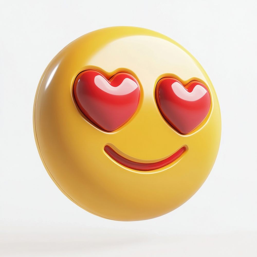 3d love emoji illustration yellow heart.