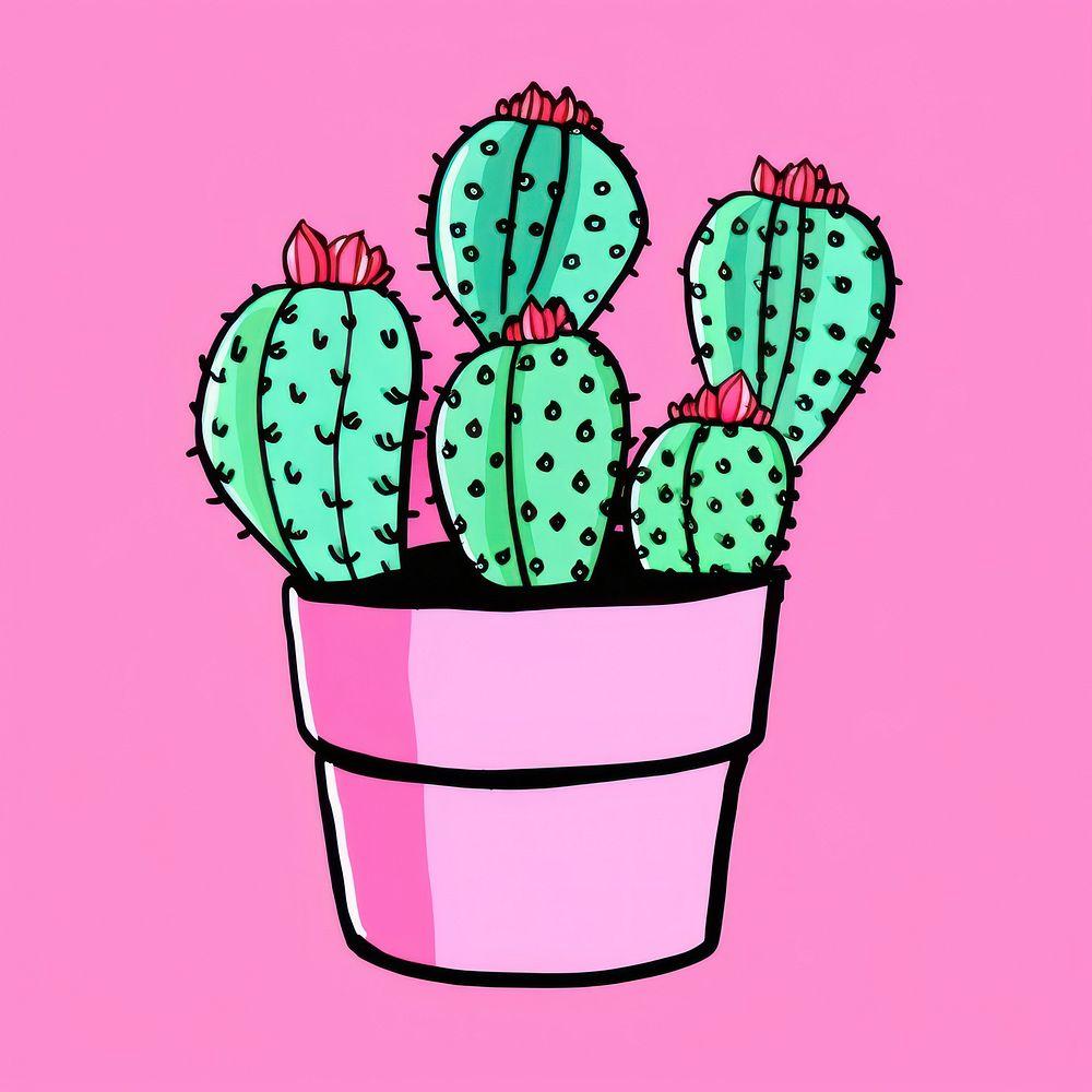 Houseplant cactus background pink.