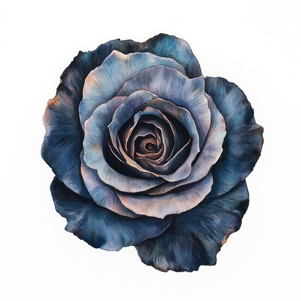 Aesthetic black rose flower petals art.