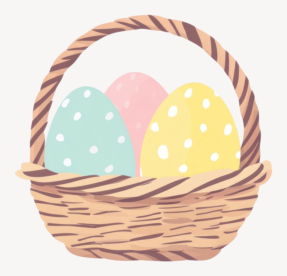 Basket eggs illustration colorful vector