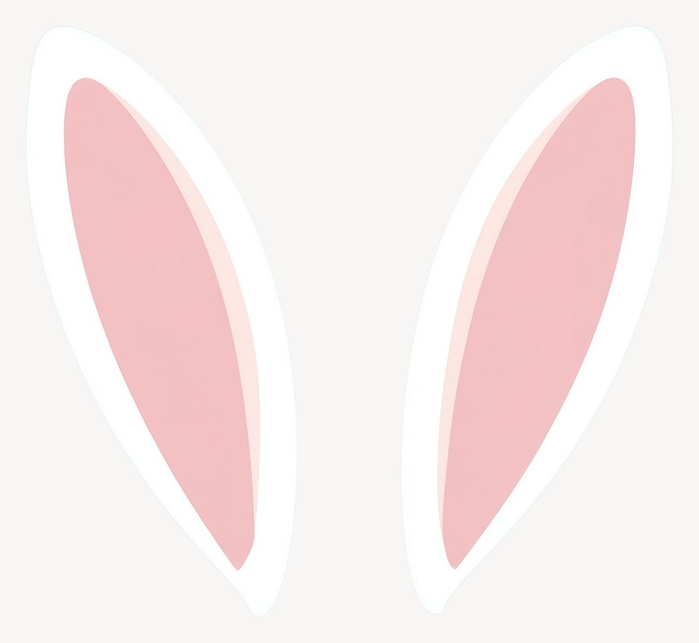 White Bunny ears illustration minimalist colors vector