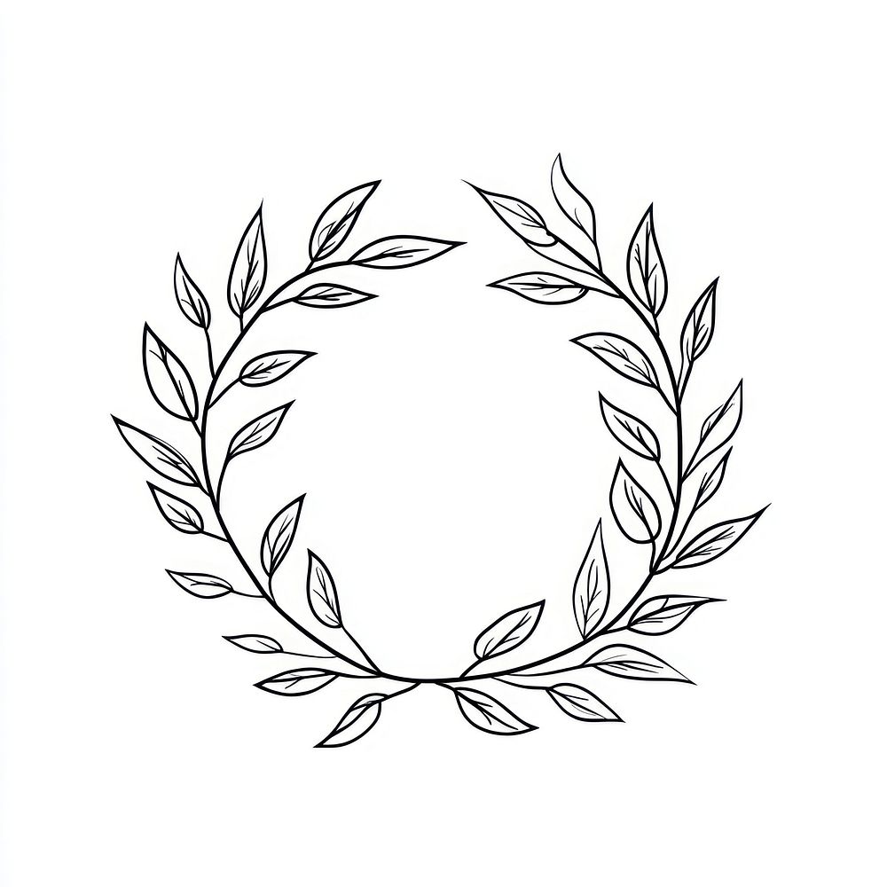 Olive branch wreath art graphics drawing.