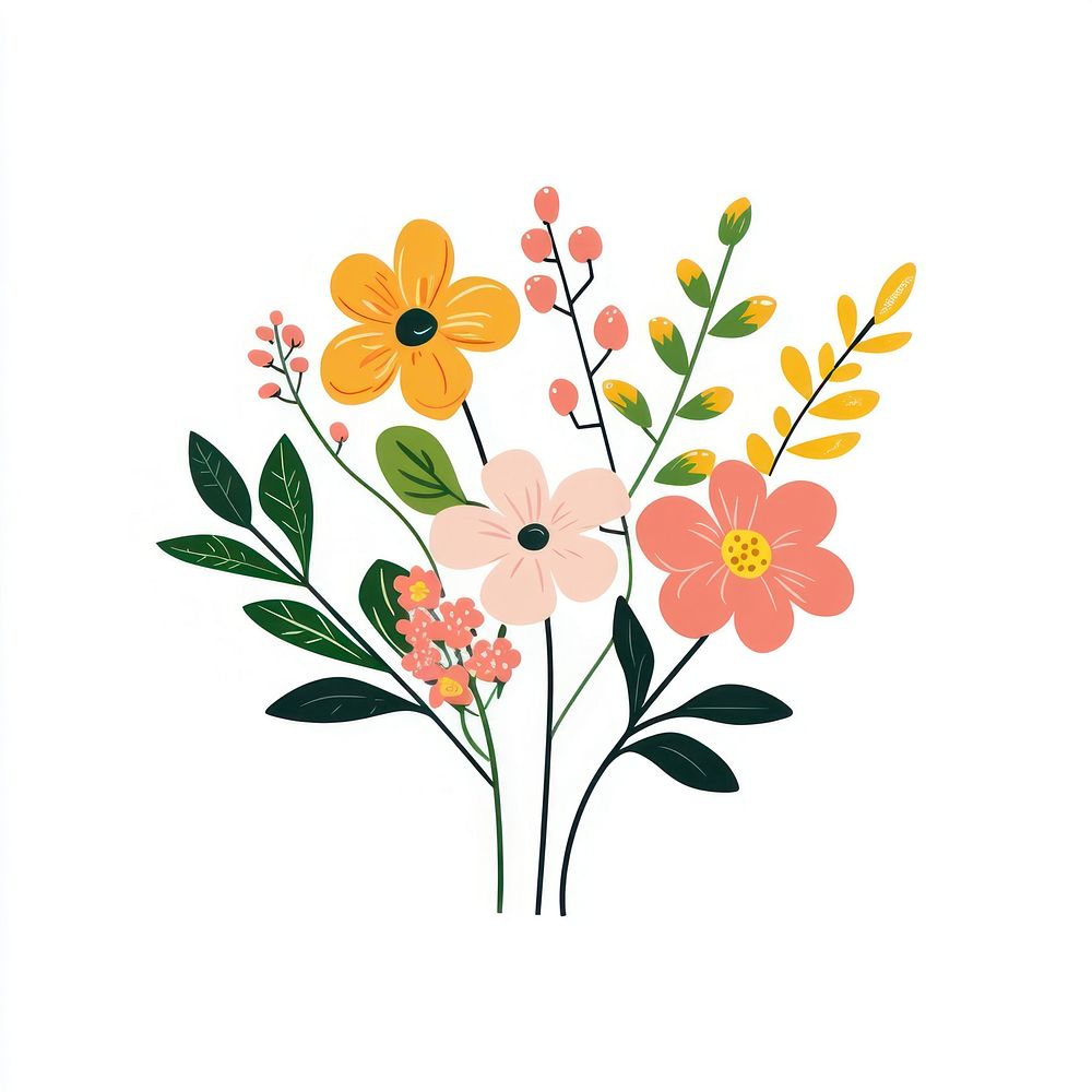 Bunch of flower flowers art illustration.