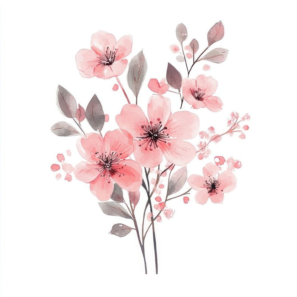 Aesthetic spring flower flowers art illustration.