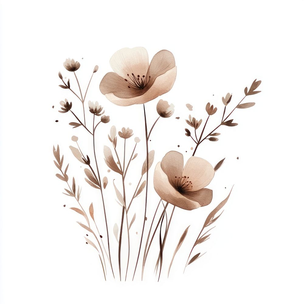 Aesthetic spring flower flowers art illustration.