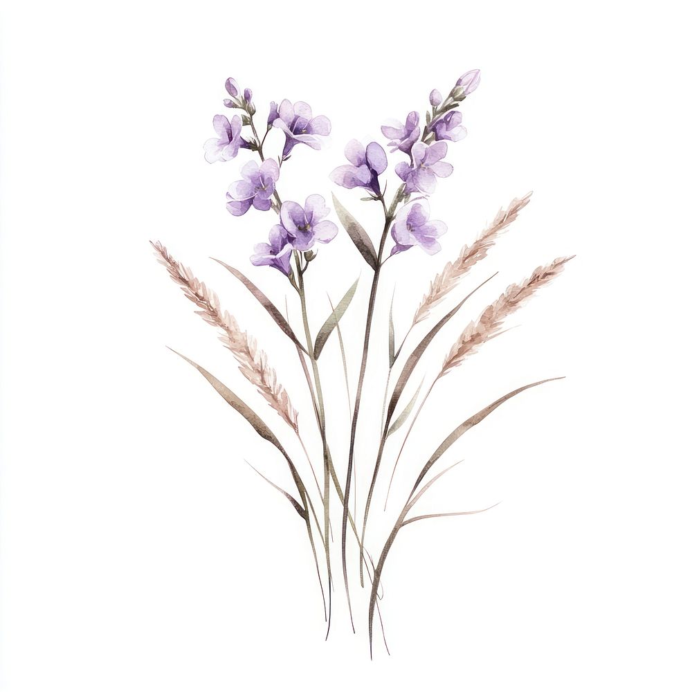 Aesthetic spring Lilac flower flowers art illustration.