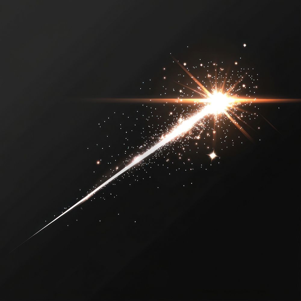 A glowing light effect flare night star.