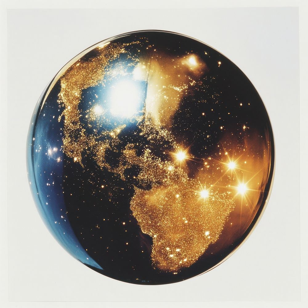 Photography glitter Celestial globe planet space illumination.