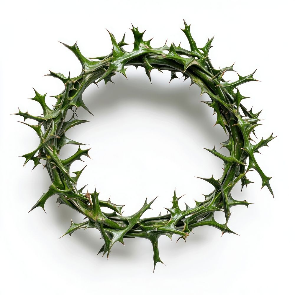 Crown of thorns green sharp iconography.