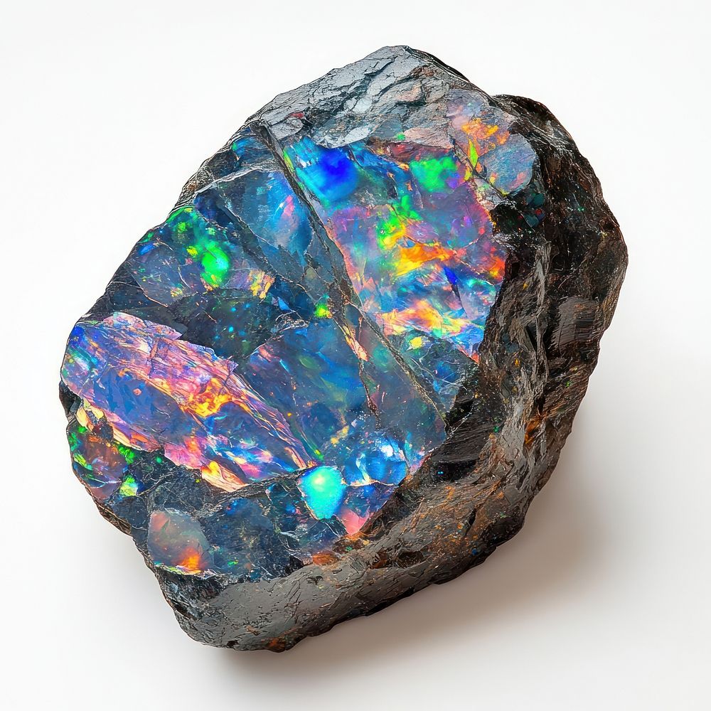 Raw Opal Rock opal iridescent gemstone.