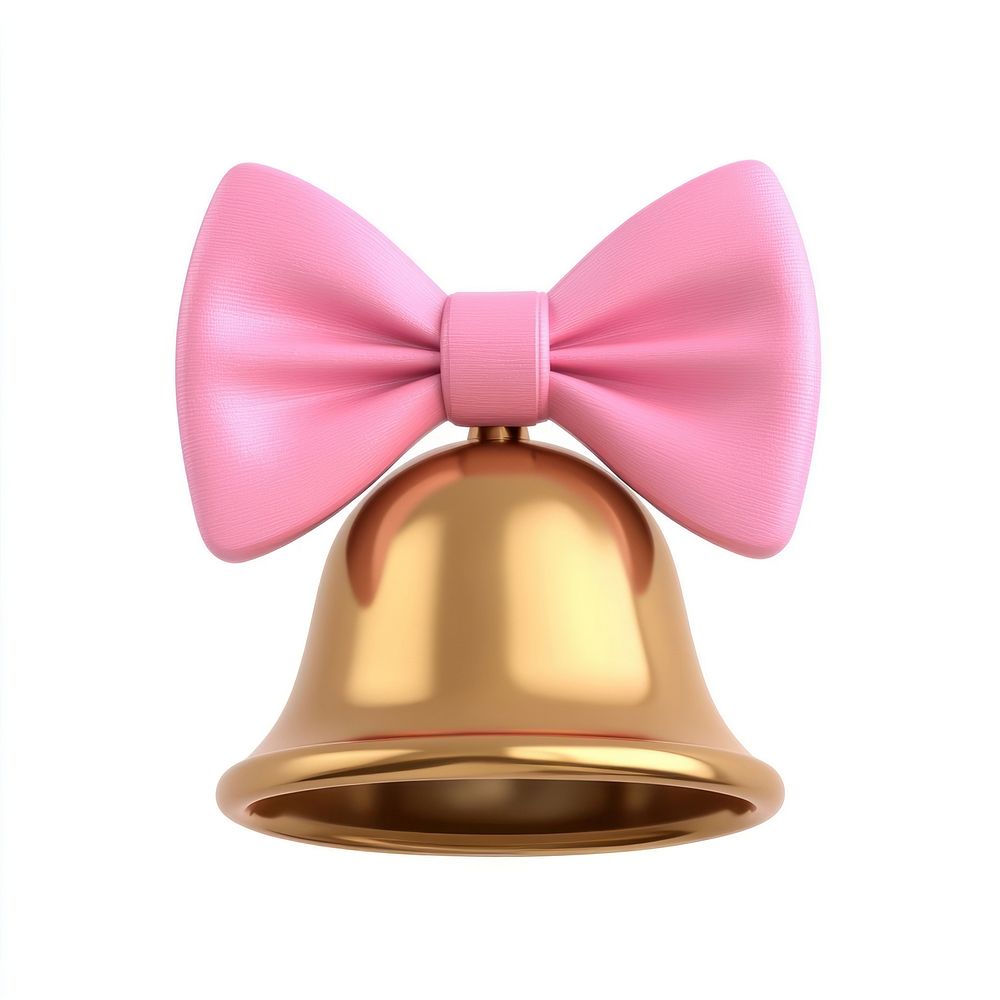 3d coquette golden bell pink tie bow.