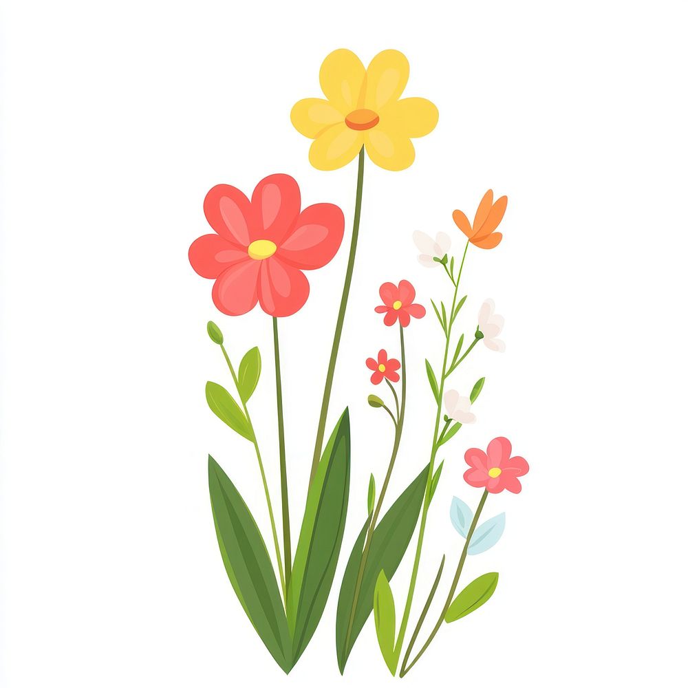 Flat vector of spring flower flowers art graphics.