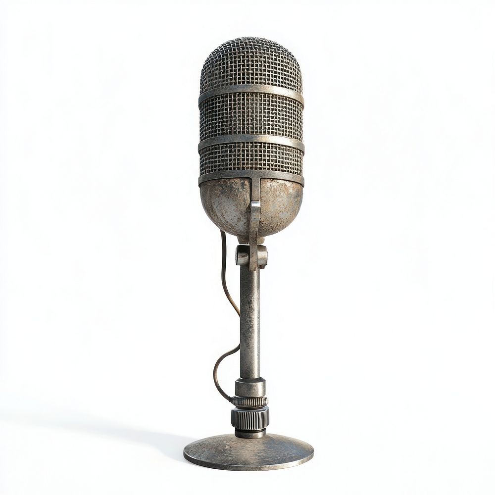 Vintage microphone icon old-fashioned broadcast equipment.