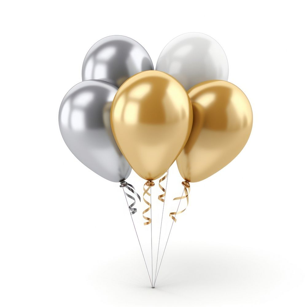 Golden and silver balloons celebration arrangement chandelier.