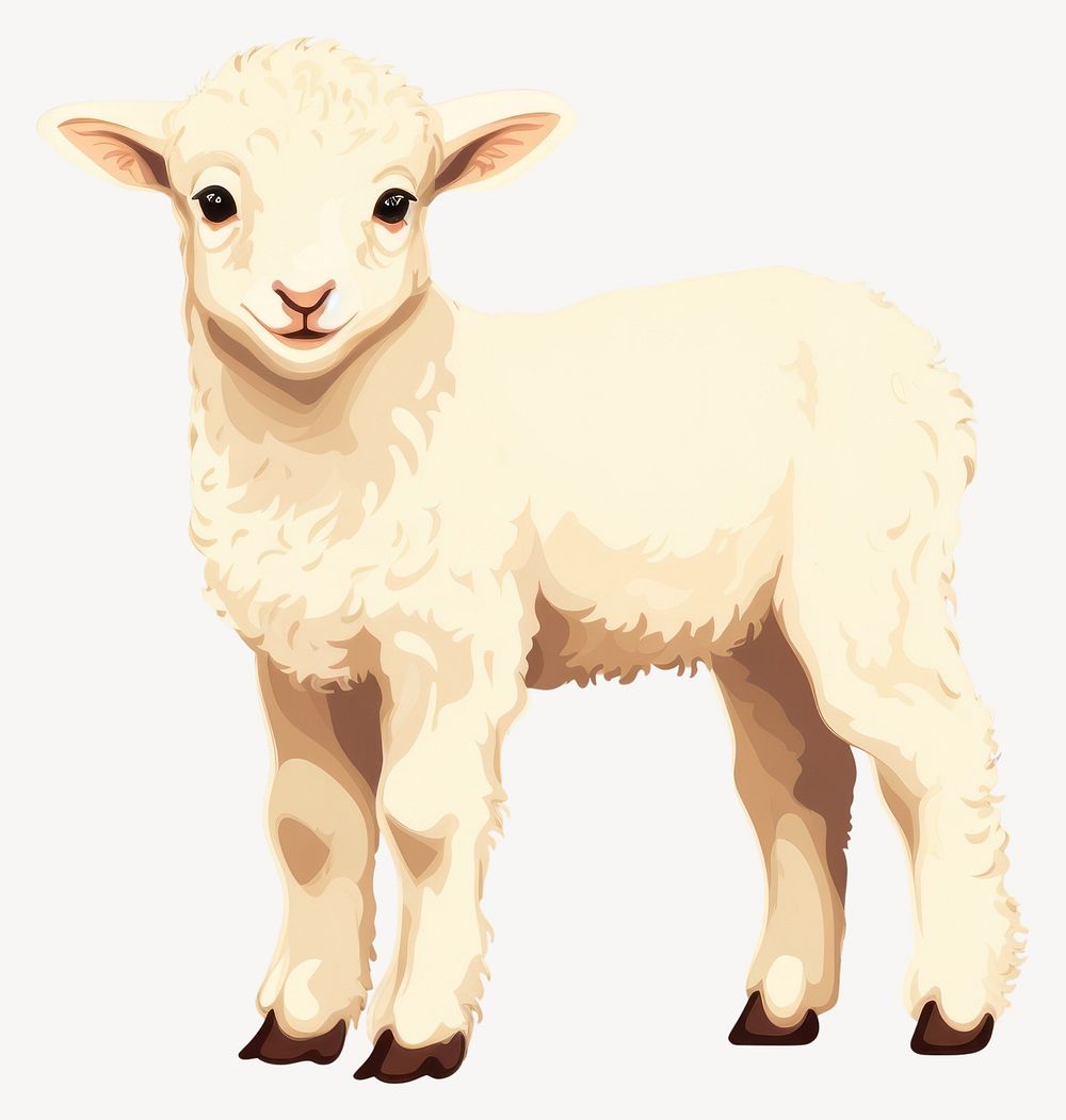 Baby sheep illustration animal minimalist vector