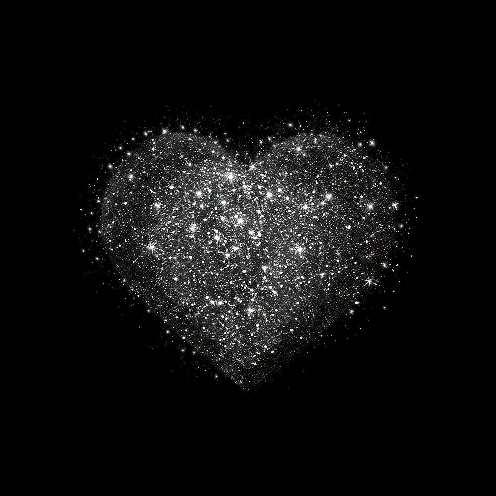 Glitter heart sparkling effect.