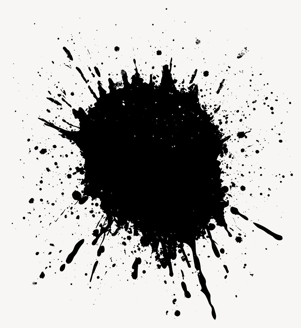 Dirt brush splatter stain black vector